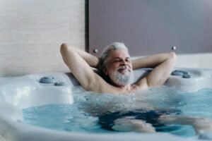 Bearded Elderly Man in the Jacuzzi